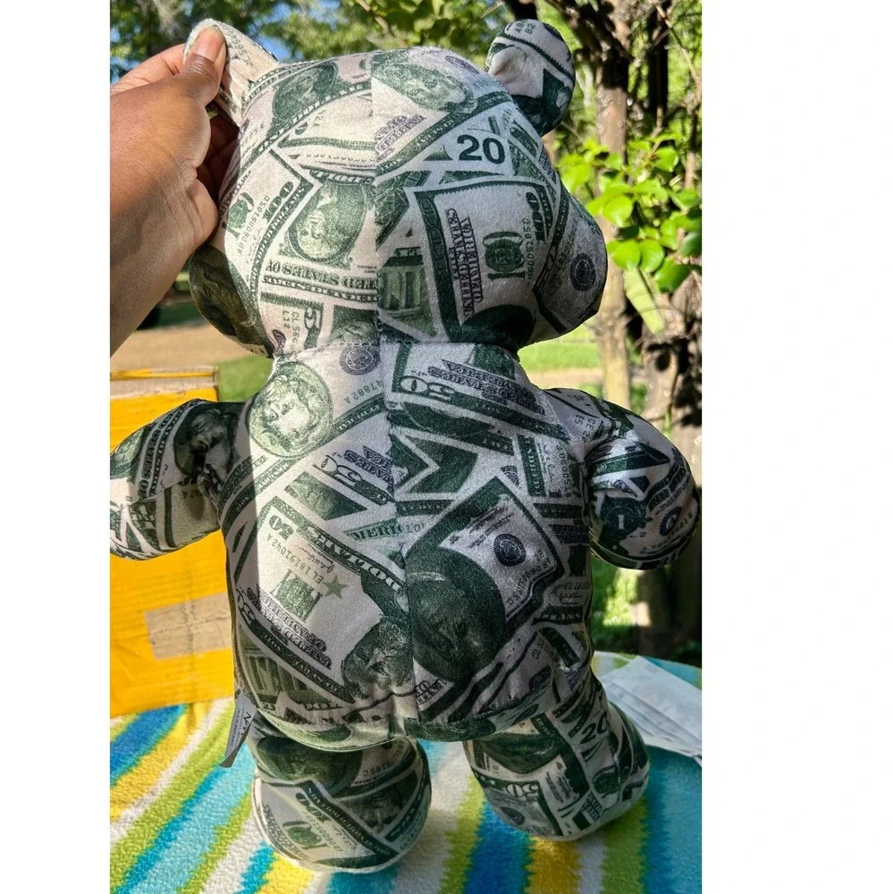 Nanco 2007 Money Print Plush Teddy Bear‎ 22in Velvet Novelty vintage toy